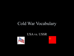 Cold War Vocabulary