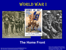 Unit II - WWI Homefront