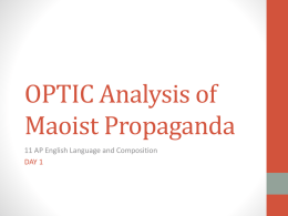 OPTIC Analysis of Maoist Propaganda - USC US