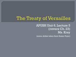 The Treaty of Versailles