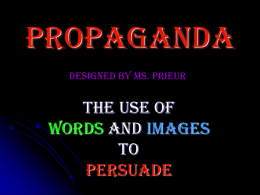 Propaganda Definitions Power Point