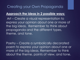 TP: SWBAT analyze persuasive techniques used in propaganda