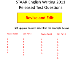 STAAR English II Writing 2011 Released Test