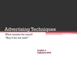 Media and Advertising Techniques PPT