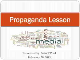 Propaganda Lesson