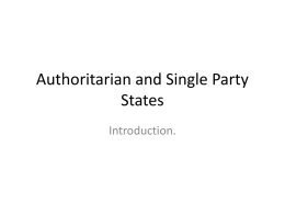 An Introduction to Authoritarian and Single Party States File