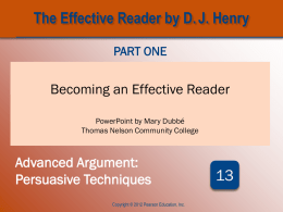 Chapter 13 Advanced Arguments - Persuasive