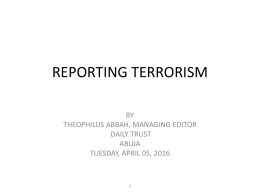 reporting terrorism - Theophilus Abbah`s Blog