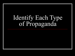 Identify Each Type of Propaganda