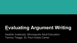 Evaluating Argument Writing