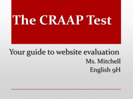 The CRAAP test