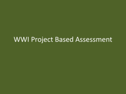 WWI Project Based Assessment