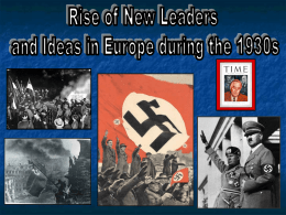 New Ideas / Leaders in the 1930s