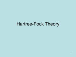 Hartree-Fock Theory
