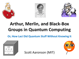 Arthur-Merlin and Black-Box Groups in Quantum