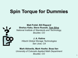 spin torque tutorial.. - IEEE Magnetics Society