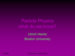 Particle Physics what do we know?