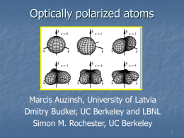 Optically polarized atoms