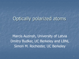 Optically polarized atoms - University of California, Berkeley