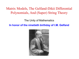 Matrix Models - Harvard Department of Mathematics