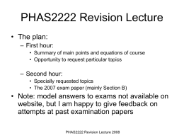 2B22 Revision Lectures - University College London