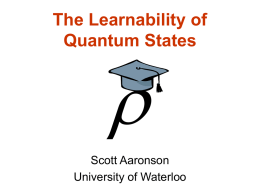 The Learnability of Quantum States