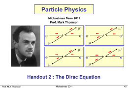 Part III Particle Physics 2008 : The Dirac Equation