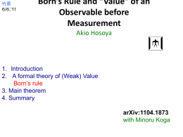 Weak measurement with Decoherence Akio Hosoya (Tokyo Tech