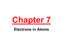 Lecture Ch#7 Electrons - Seattle Central College