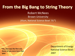 From the Big Bang to String Theory