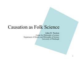 Causation as Folk Science - University of Pittsburgh