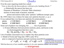 Lecture 8, Quarks