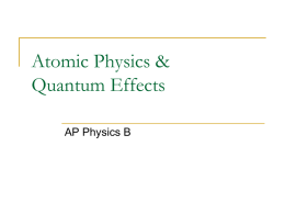 Atomic & Nuclear Physics