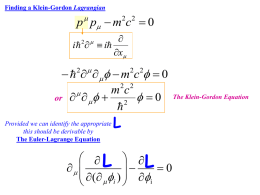Klein Gordan Lagrangian: Interaction Terms