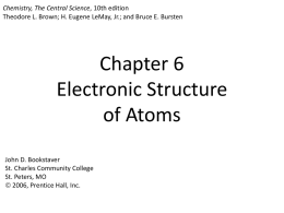 Atomic structure Chapter 6