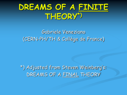 dreams of a finite theory - Indico