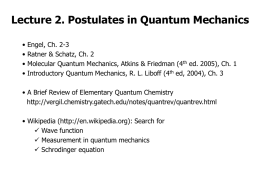 Postulate 1 of Quantum Mechanics (wave function)