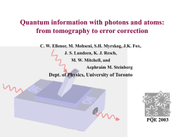 Quantum Information With Photons and Atoms