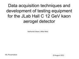 Data acquisition techniques and development of testing equipment