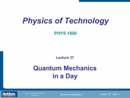 Lecture 37 - USU Department of Physics