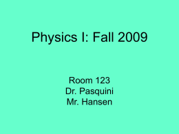 Class Introduction - Hartford Physics