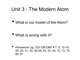 HChem Unit 3 - Chpt11 Modern atom