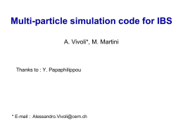 Multi-particle simulation code for IBS - Indico