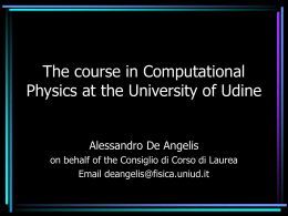 The curriculum in Computational Physics at the University of Udine