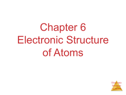 Chapter 6 Electronic Structure of Atoms