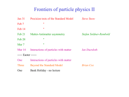 Lecture 1 - Particle Physics Group