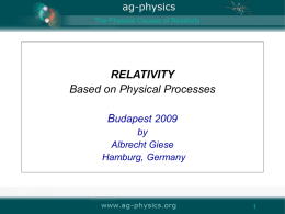 Special Relativity - Relativity without Einstein