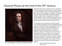 Classical Physics at the End of the 19th Century
