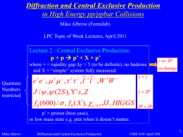 Diffraction and Central Exclusive Production in High Energy pp