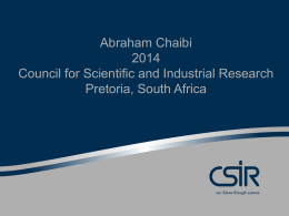 Abraham Chaibi CSIR South Africax - Princeton